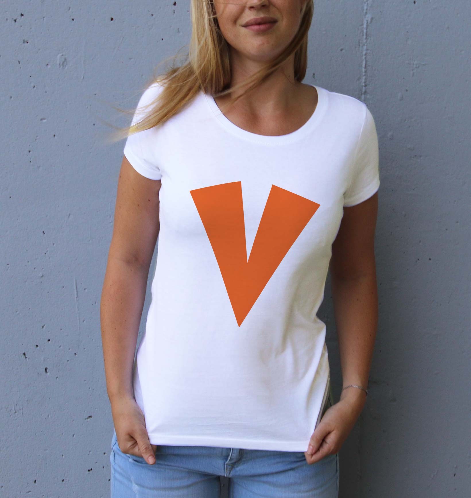 T-shirt Femme Logo Vector de couleur Blanc
