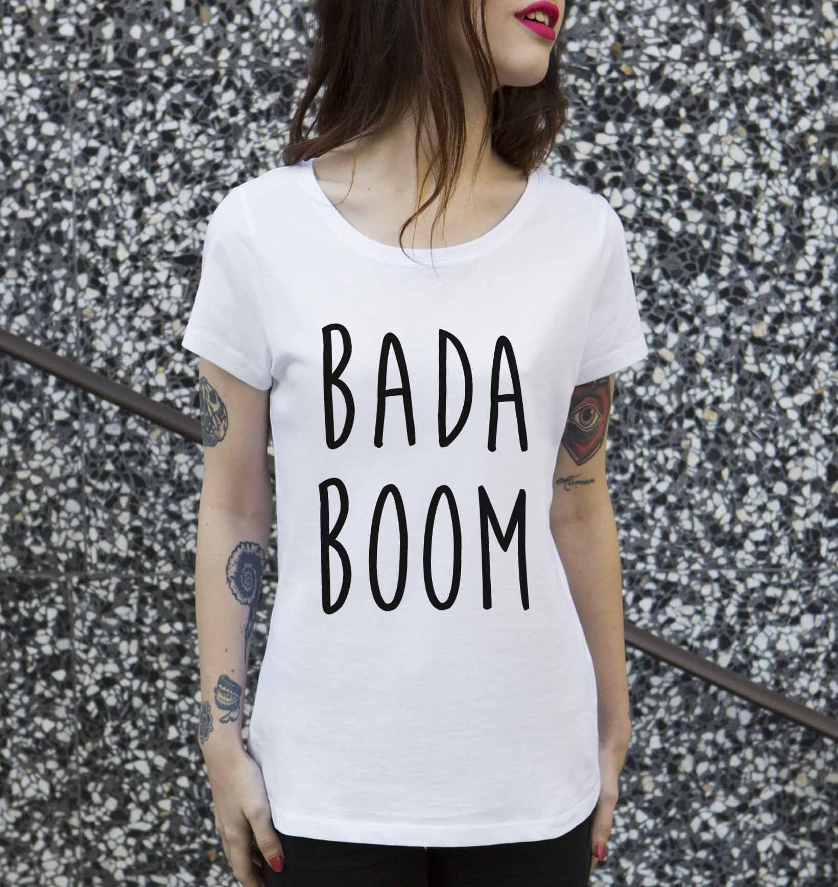 T-shirt Femme Badaboom de couleur Blanc