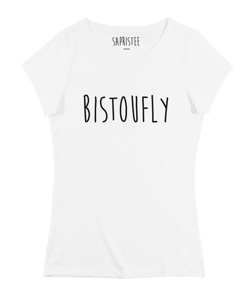 T-shirt pour Femme Femme Bistoufly de couleur Blanc