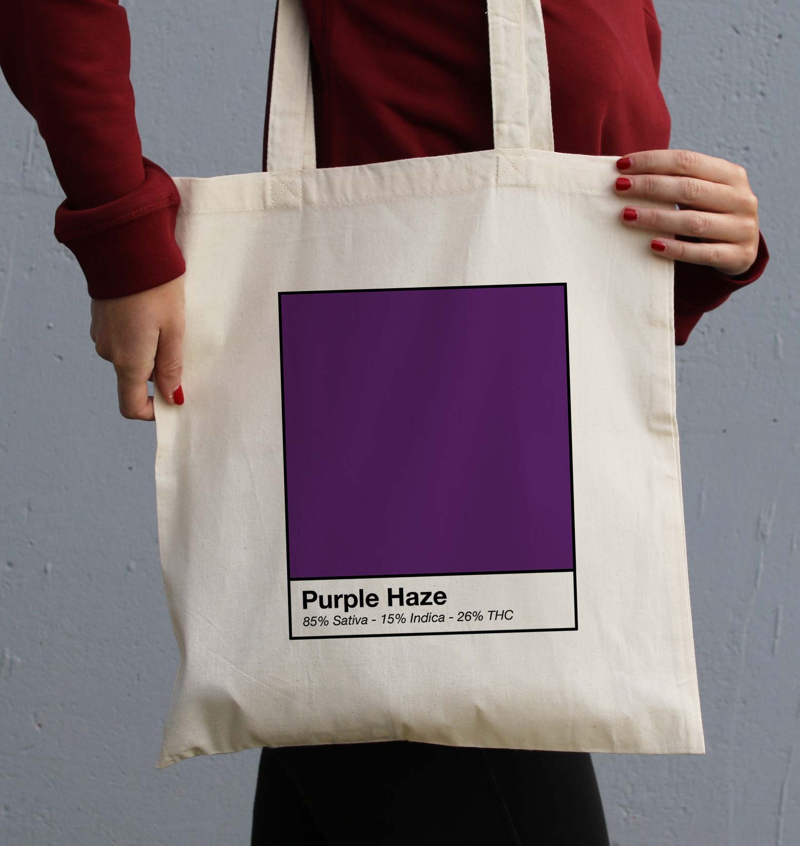 Tote Bag Purple Haze de couleur Écru