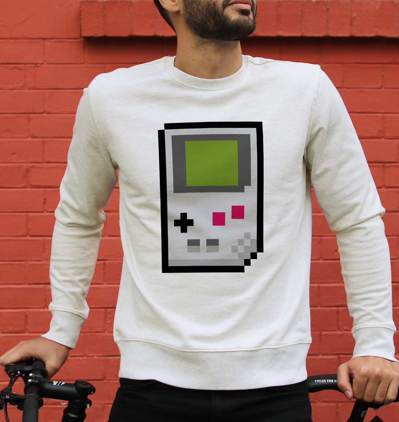 Sweat Pixel Game Boy de couleur Gris chiné