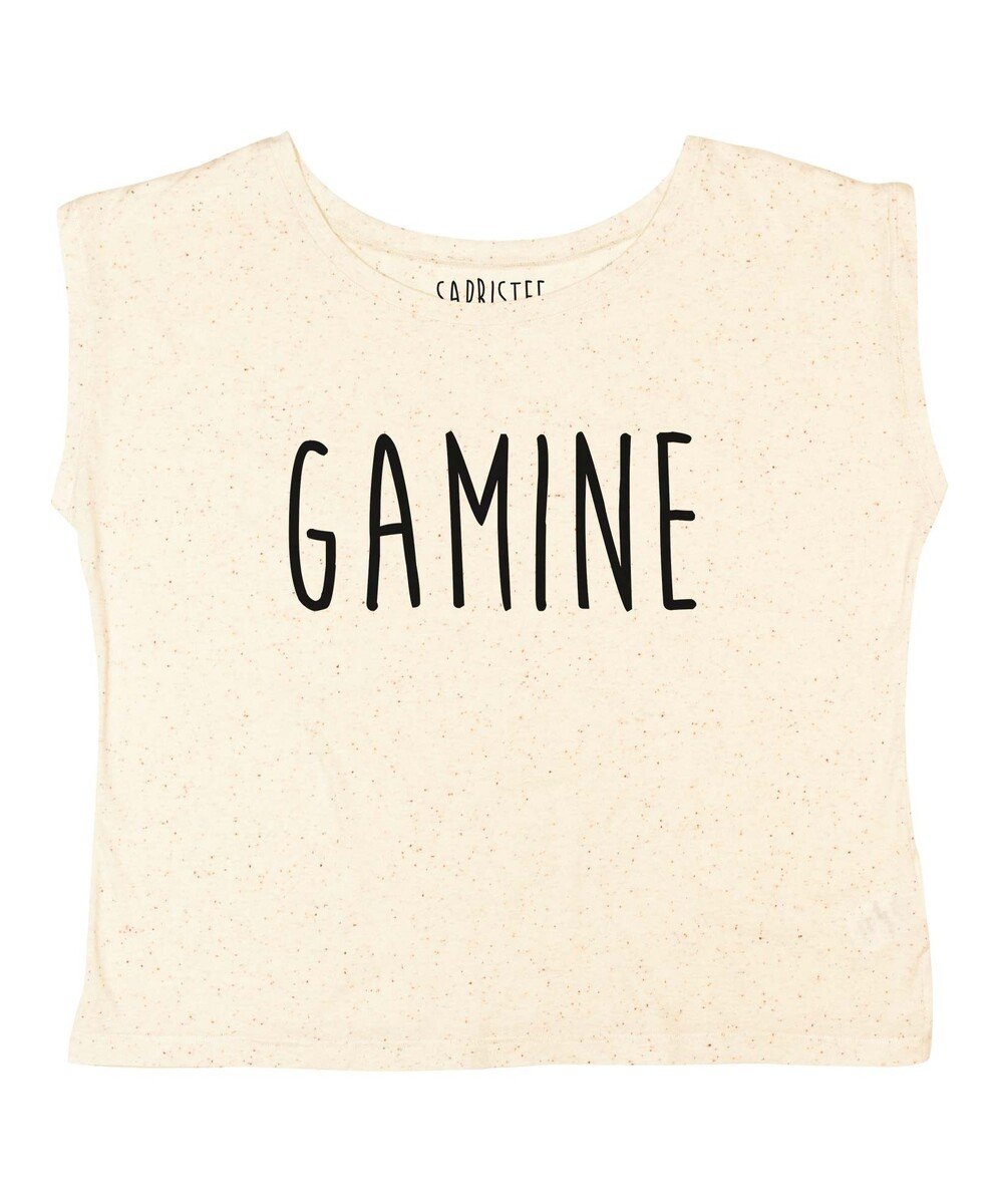 T-shirt pour Femme Loose Gamine de couleur Gris chiné