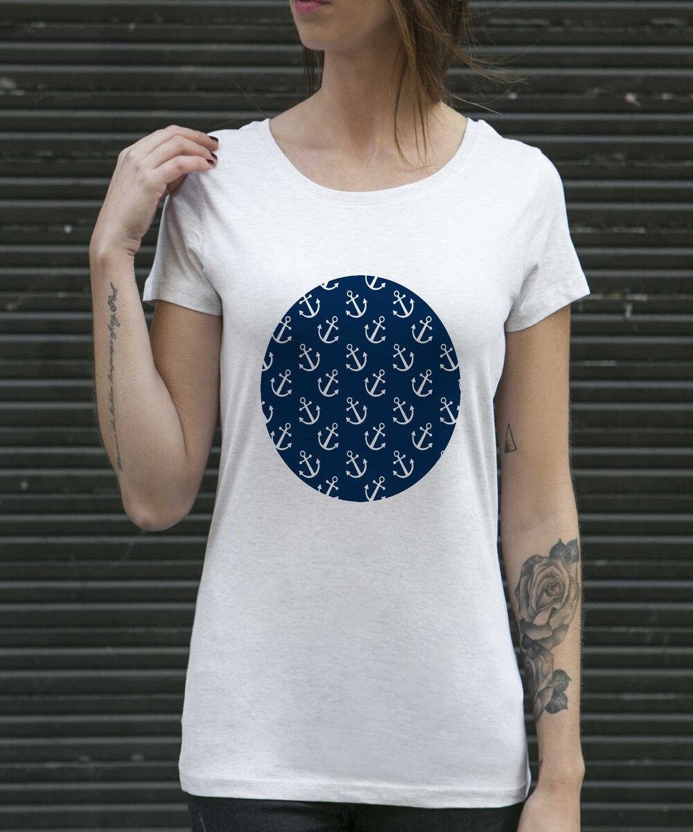 T-shirt pour Femme Femme Ancres Marines de couleur Blanc