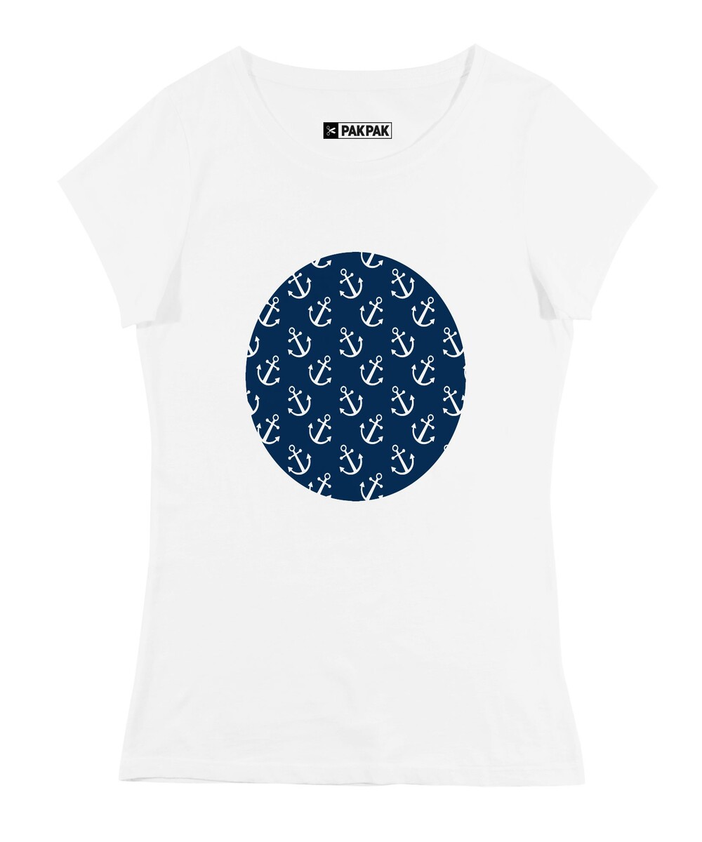 T-shirt pour Femme Femme Ancres Marines de couleur Blanc
