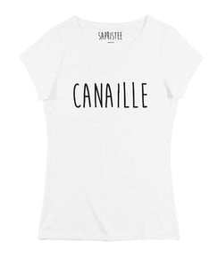 T-shirt pour Femme Femme Canaille de couleur Blanc