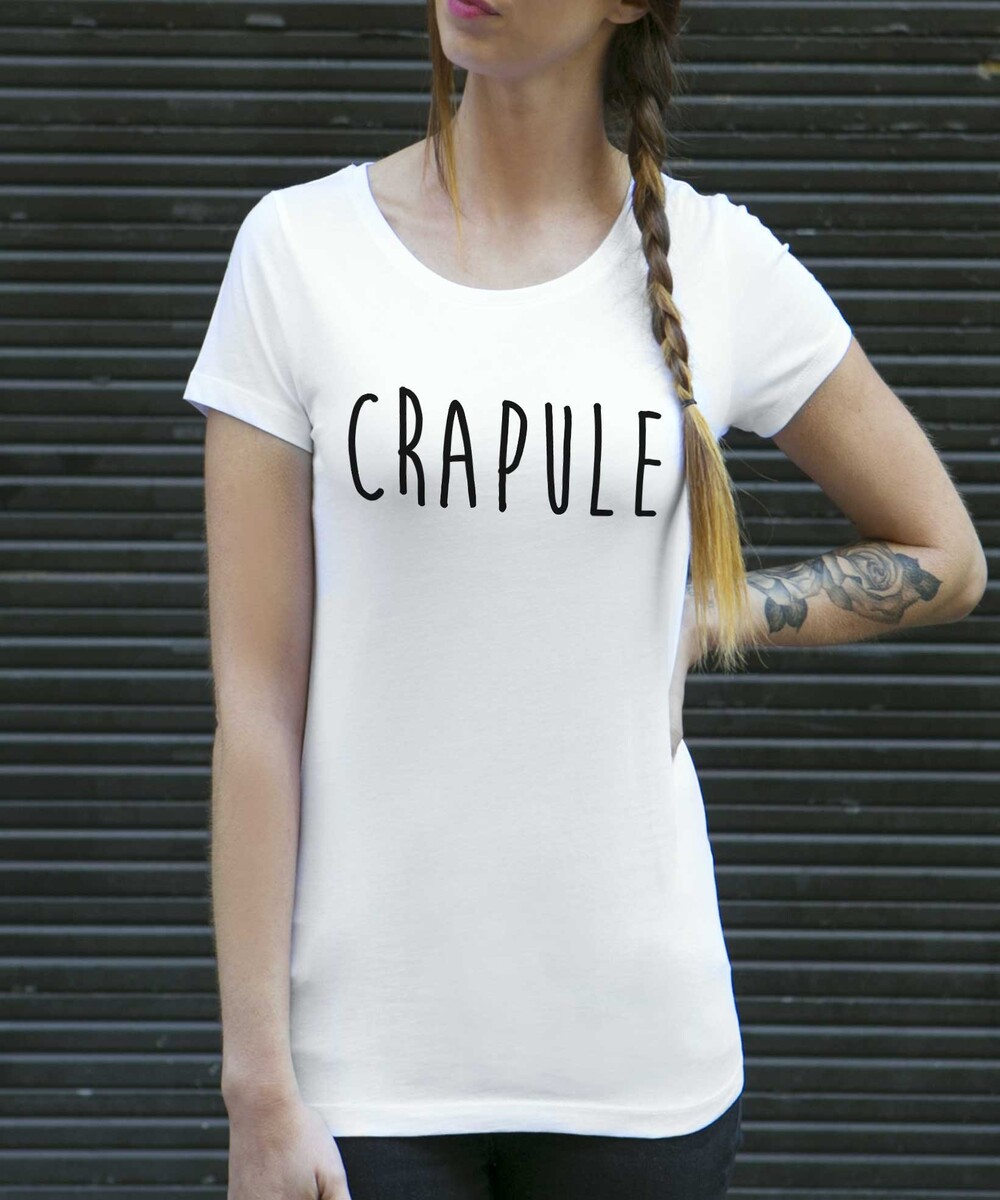 T-shirt pour Femme Femme Crapule de couleur Blanc