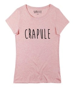 T-shirt pour Femme Femme Crapule de couleur Rose chiné