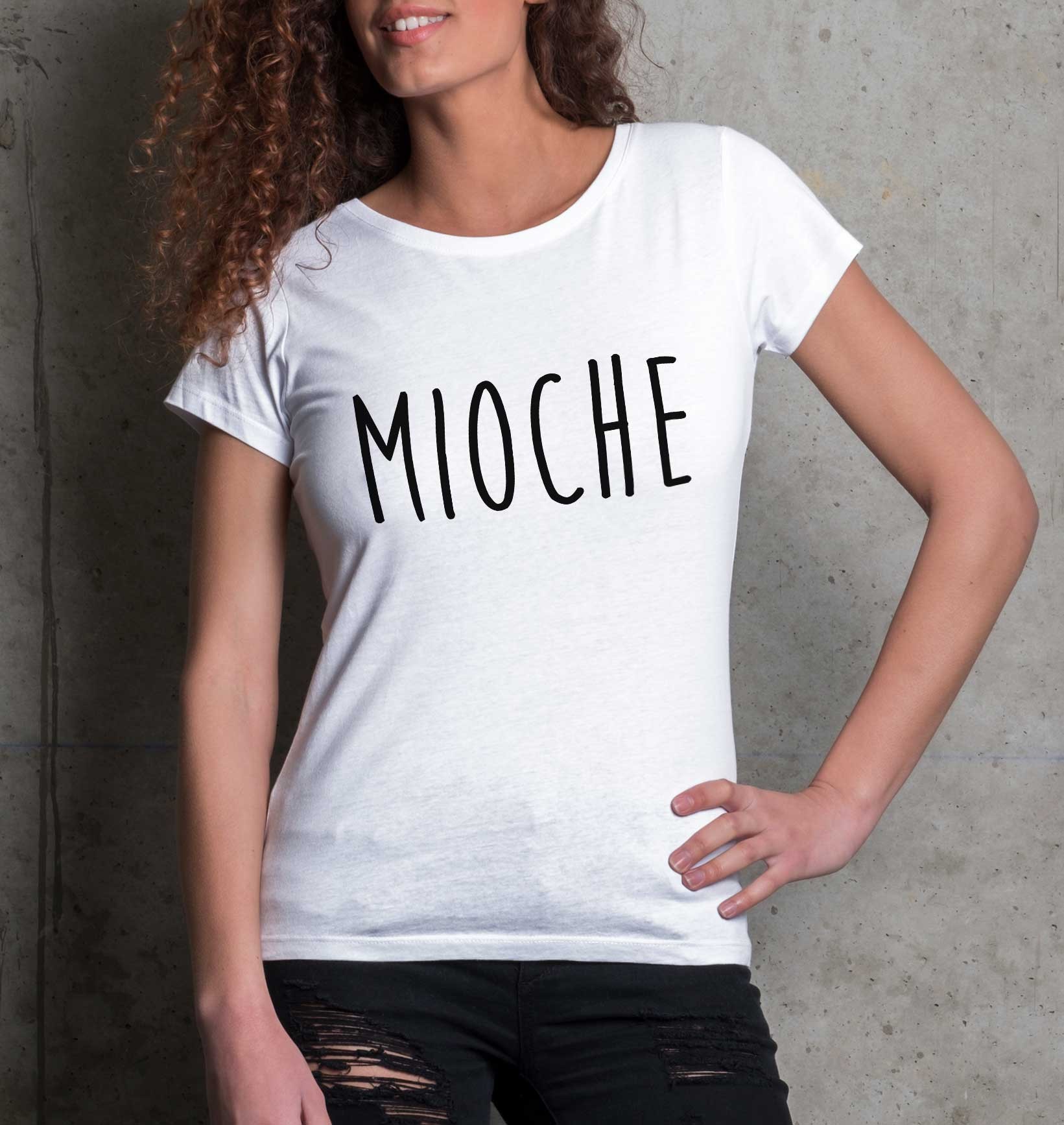 T-shirt Femme Mioche de couleur Blanc