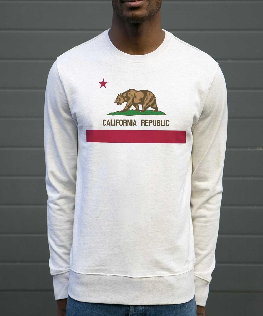 Sweat pour Homme California Republic de couleur Gris chiné