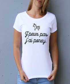 T-shirt à col rond Femme J'peux Pas J'ai Poney