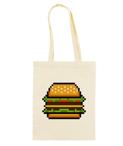 Tote-bag Hamburger en Pixels Grafitee