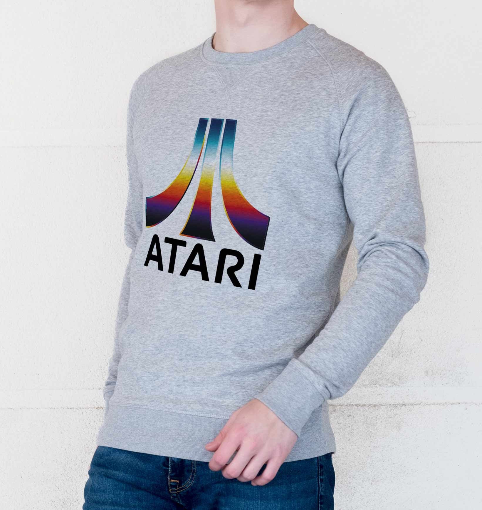Sweat Logo Atari Vintage de couleur Gris chiné