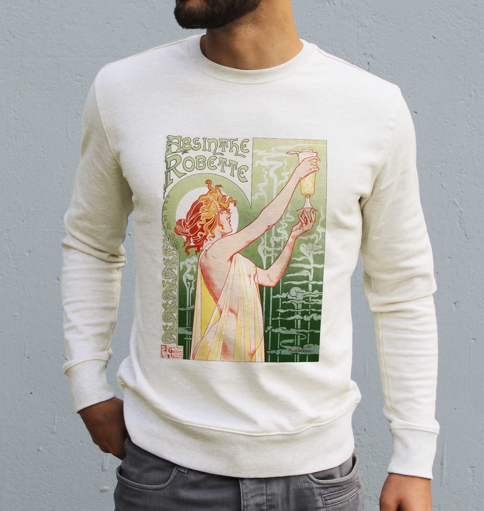 Sweat Absinthe Robette de couleur Gris chiné