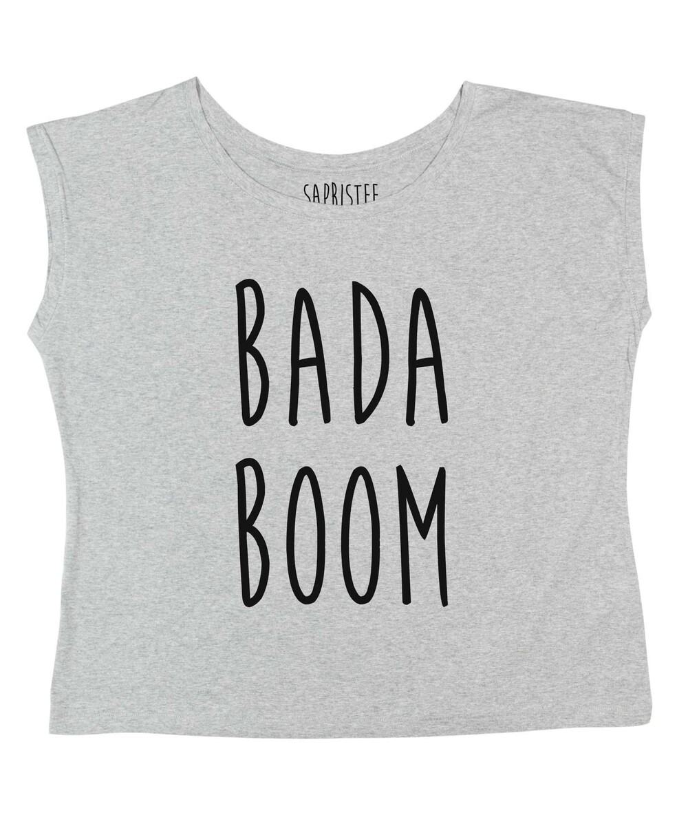 T-shirt pour Femme Loose Badaboom de couleur Gris chiné