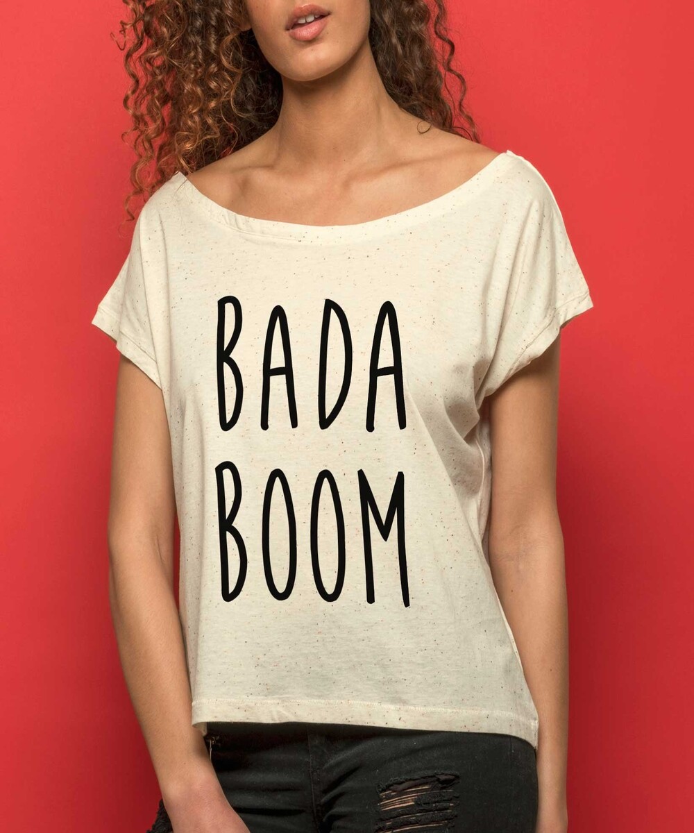 T-shirt pour Femme Loose Badaboom de couleur Gris chiné
