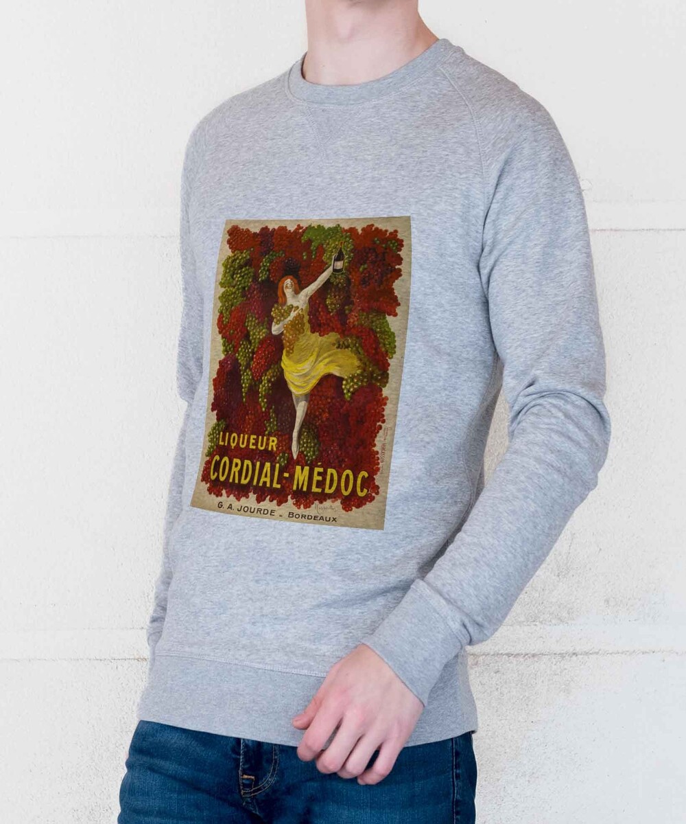 Sweat pour Homme Liqueur Cordial Médoc de couleur Gris chiné