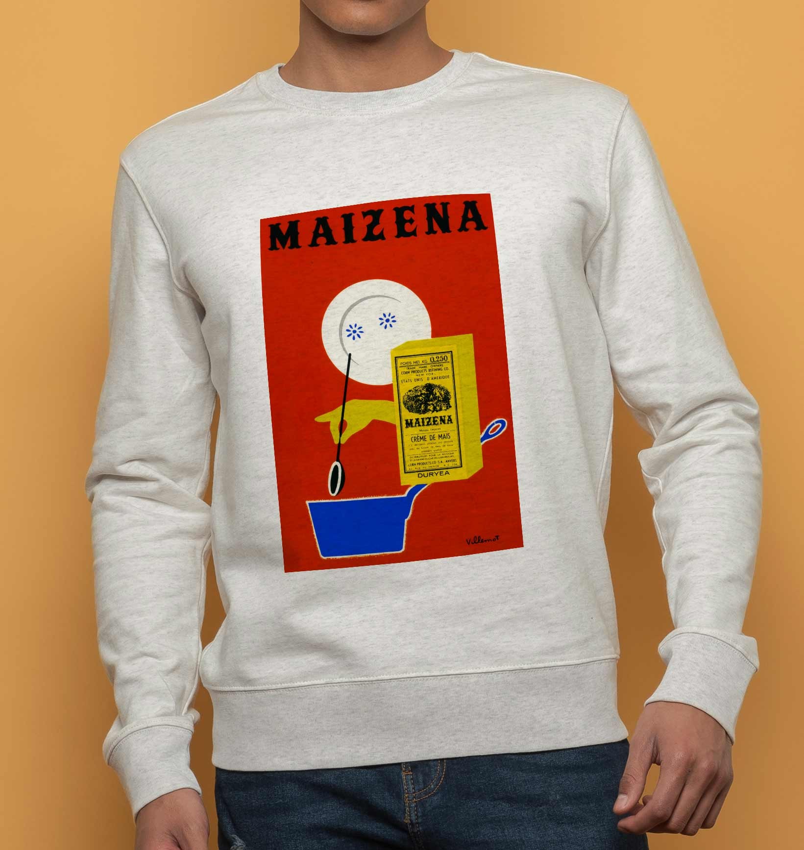 Sweat Maizena de couleur Gris chiné
