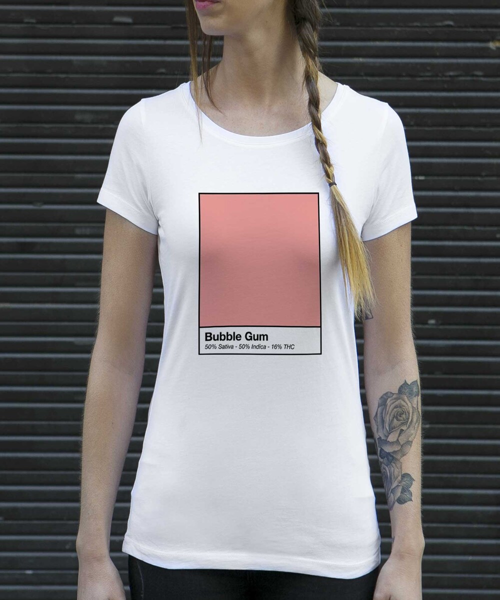 T-shirt pour Femme Femme Bubble Gum de couleur Blanc