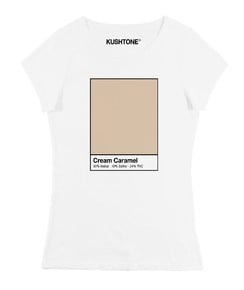 T-shirt Femme avec un Femme Cream Caramel Grafitee