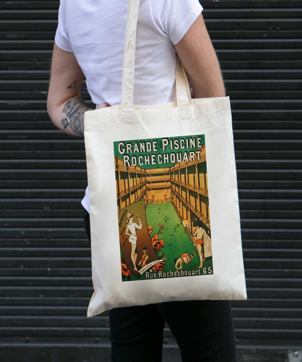 Tote Bag Grande Piscine Rochechouart de couleur Crème