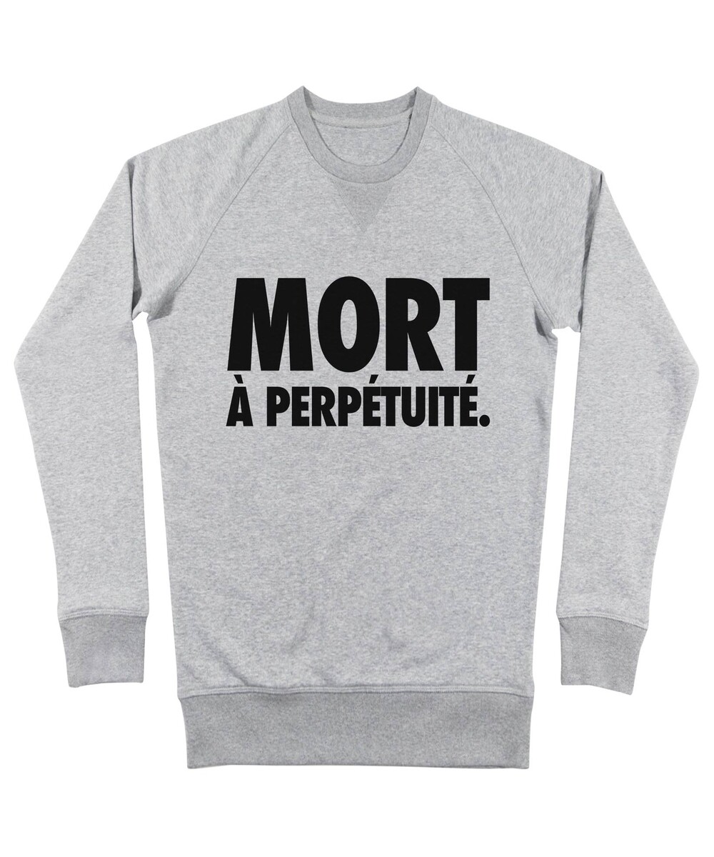 Sweat pour Homme Mort À Perpétuité de couleur Gris chiné