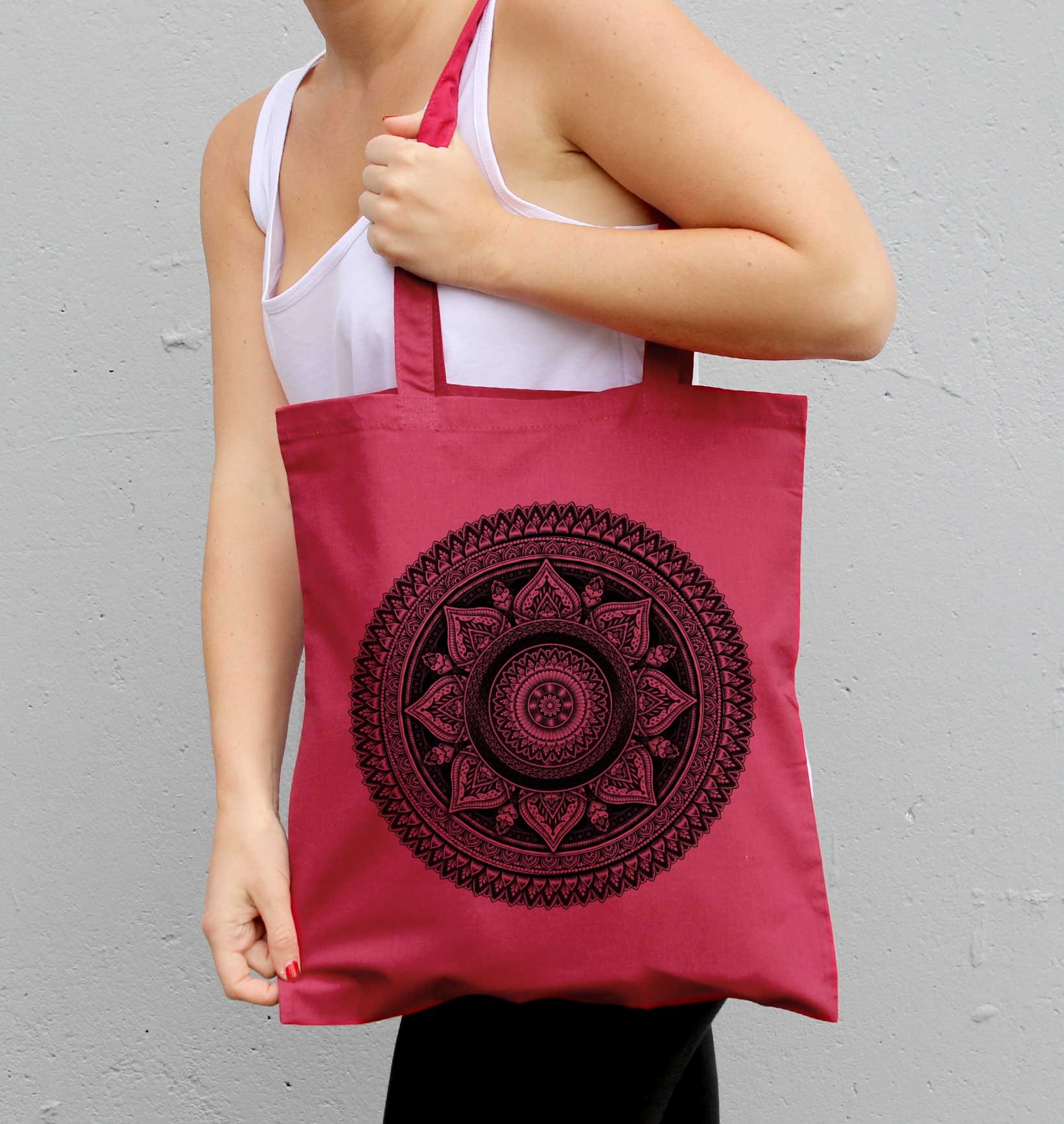 Tote Bag Mandala de couleur Écru par Neon Mystic