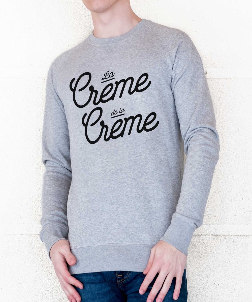 Sweat pour Homme La Crème De La Crème de couleur Beige chiné