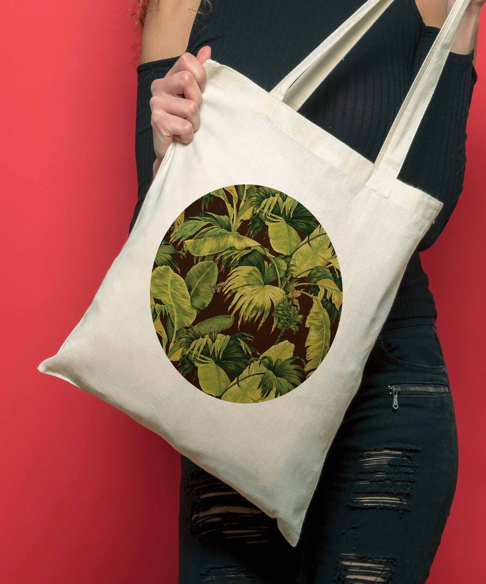 Tote Bag Feuillage de couleur Crème