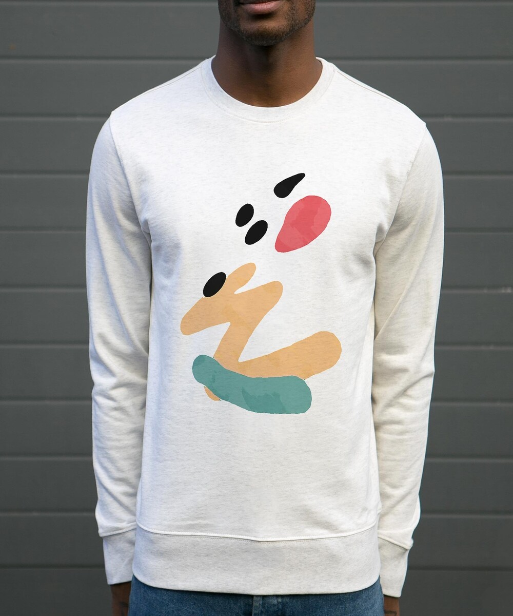 Sweat-shirt pour Homme Leak de couleur Beige chiné