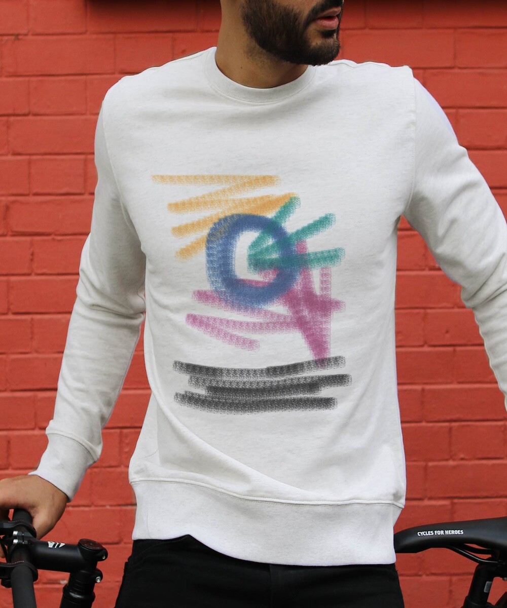Sweat-shirt pour Homme Naive de couleur Beige chiné