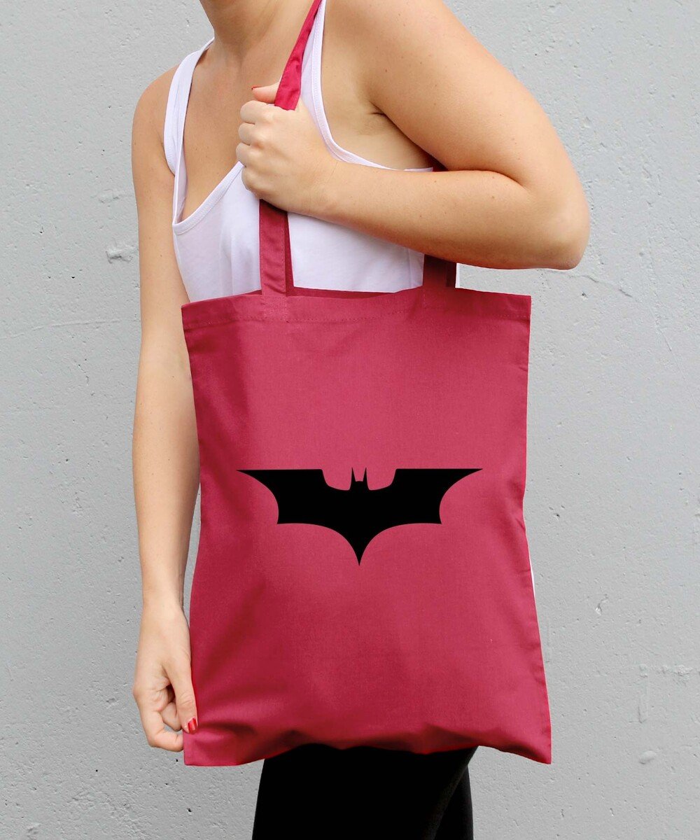 Tote Bag Logo Batman de couleur Cranberry