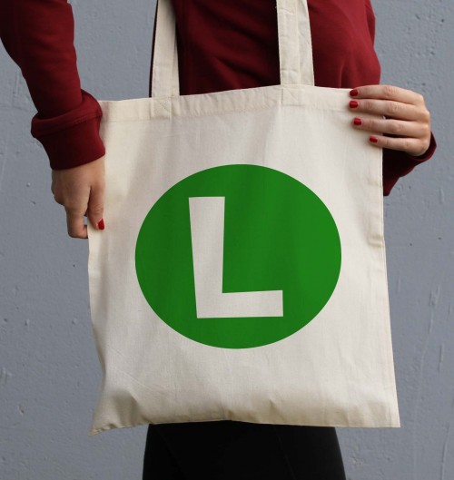 Tote Bag Logo Luigi de couleur Écru