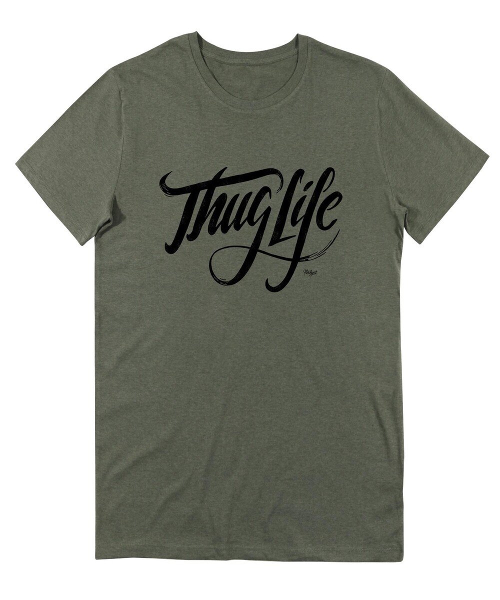 T-shirt pour Homme Thug Life de couleur Blanc