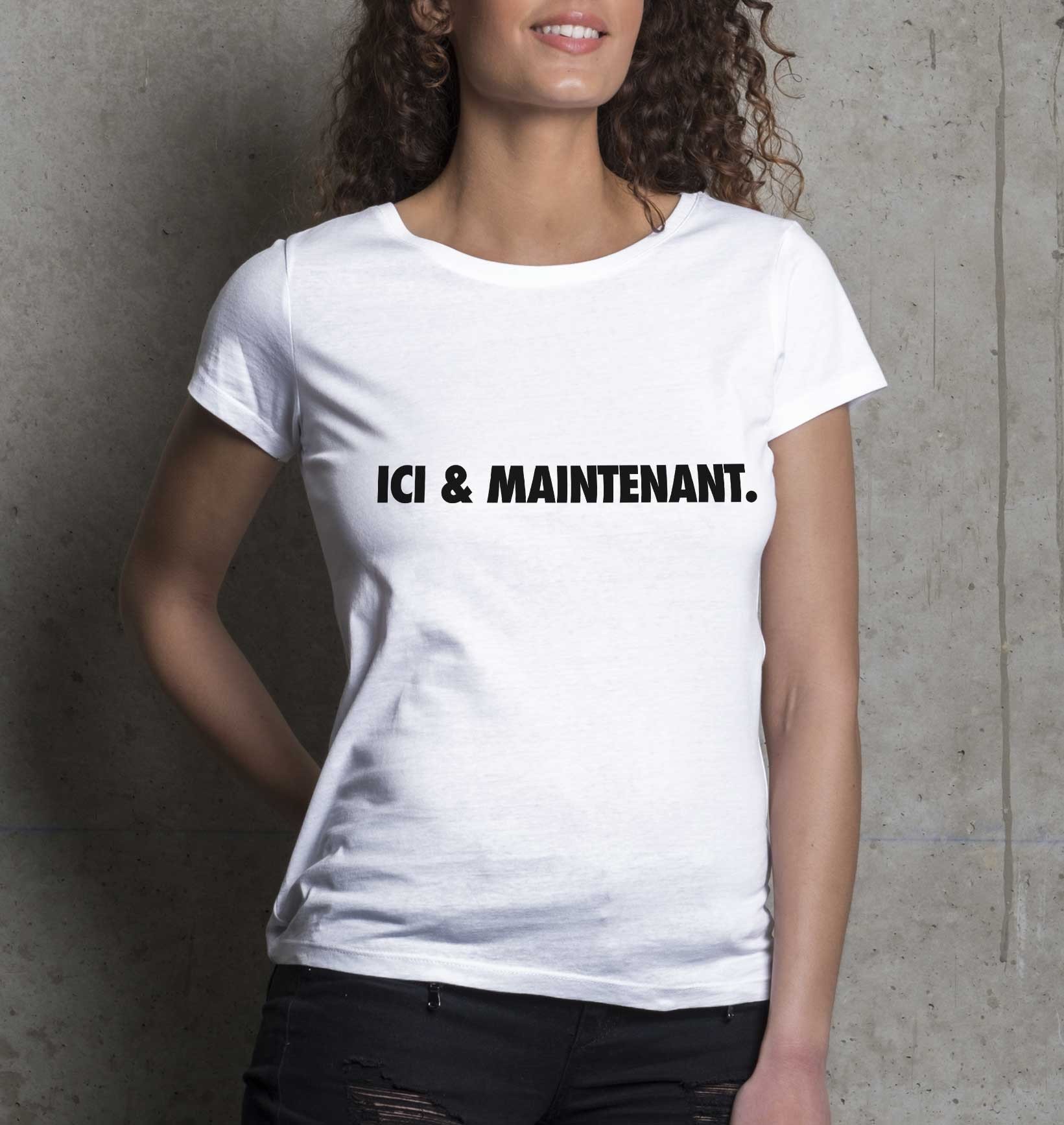 T-shirt Femme Ici & Maintenant de couleur Blanc