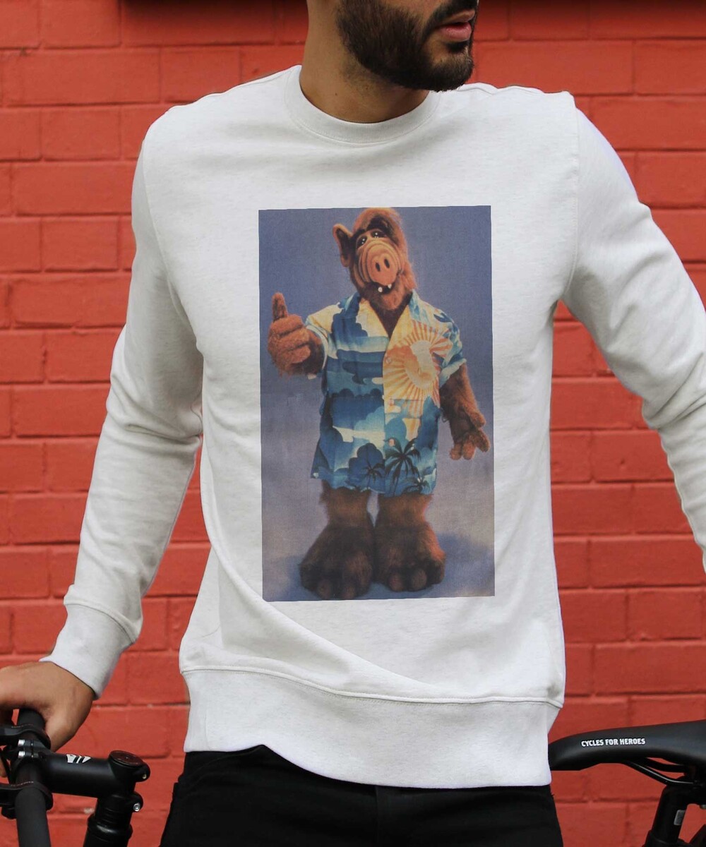 Sweat pour Homme ALF Hawaï de couleur Beige chiné