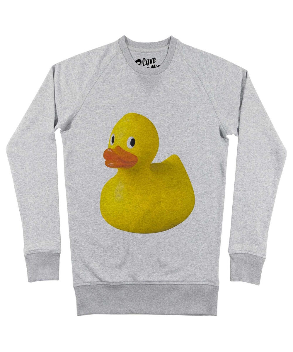 Sweat pour Homme Canard Jaune de couleur Gris chiné