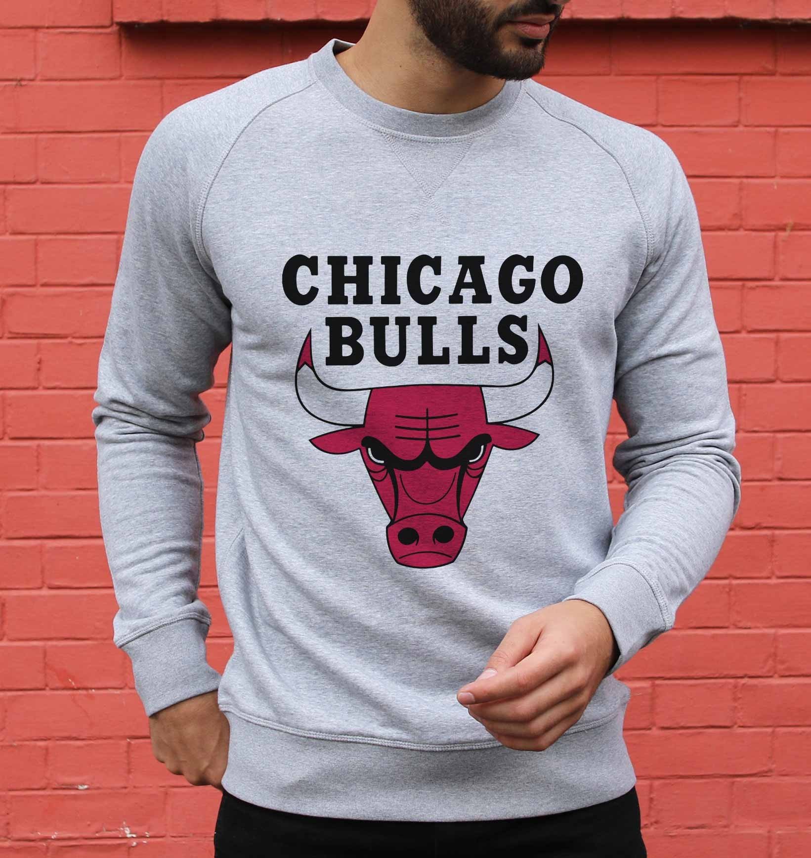 Sweat Chicago Bulls de couleur Gris chiné