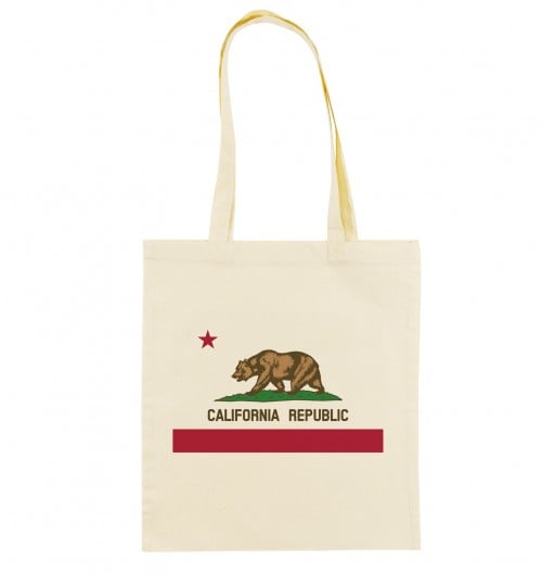 Tote Bag California Republic de couleur Écru