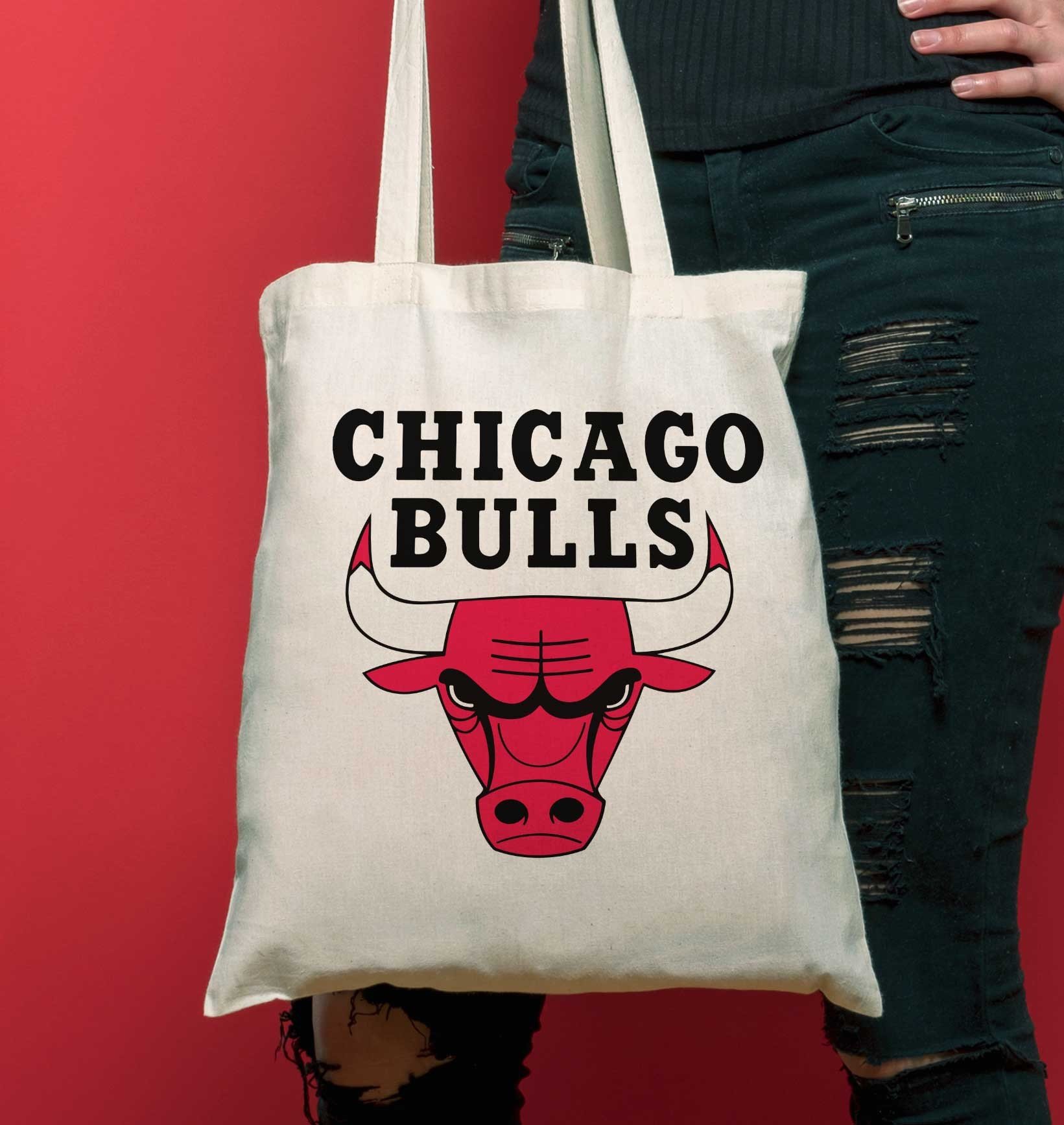 Tote Bag Chicago Bulls de couleur Écru