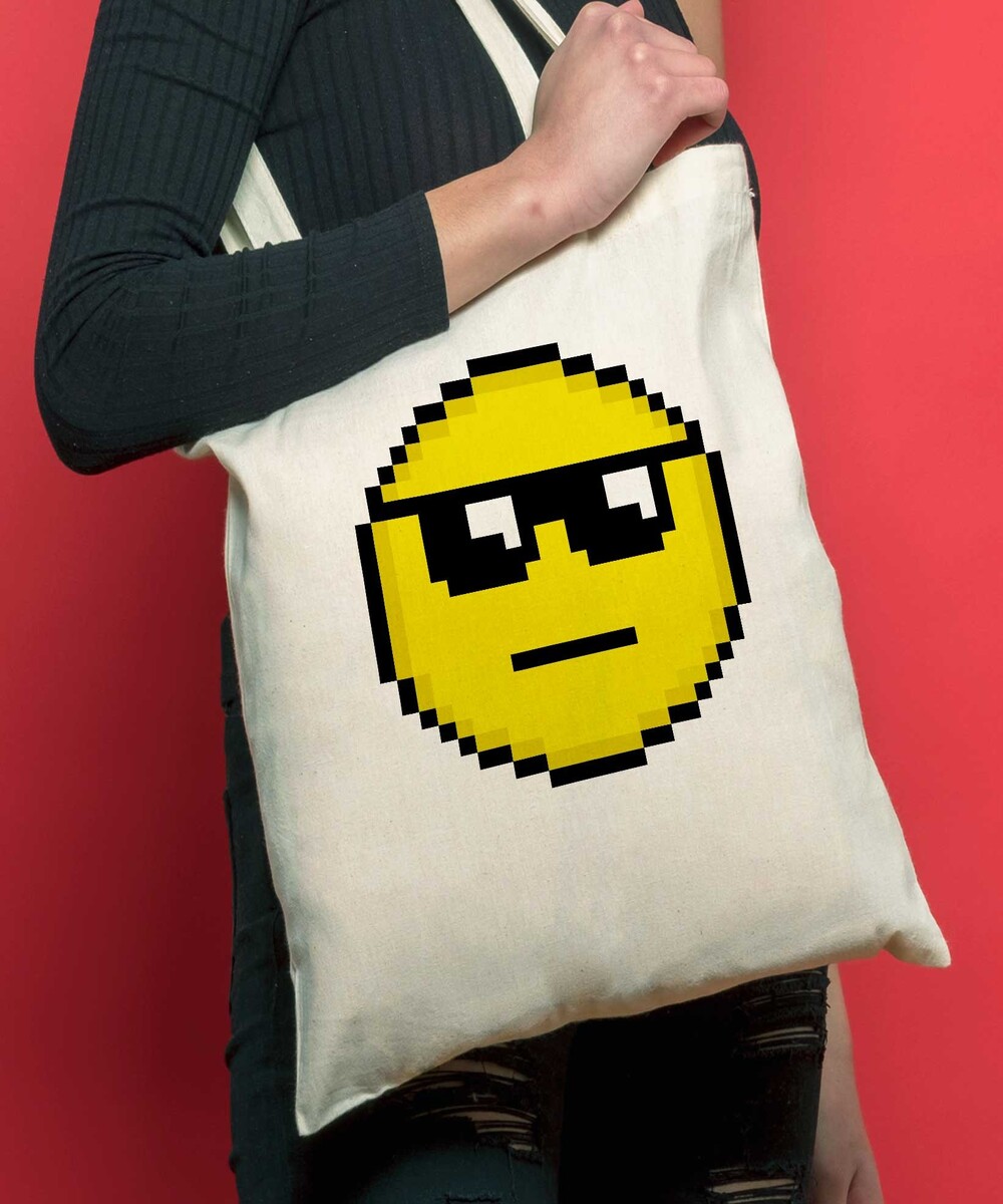 Tote Bag Smiley Soleil de couleur Crème