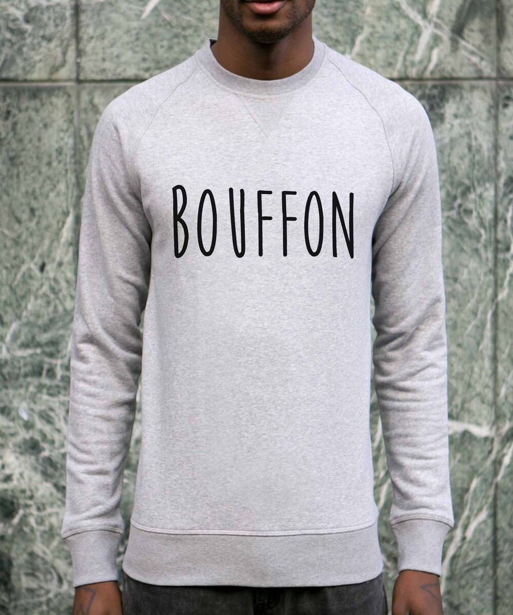 Sweat pour Homme Bouffon de couleur Gris chiné