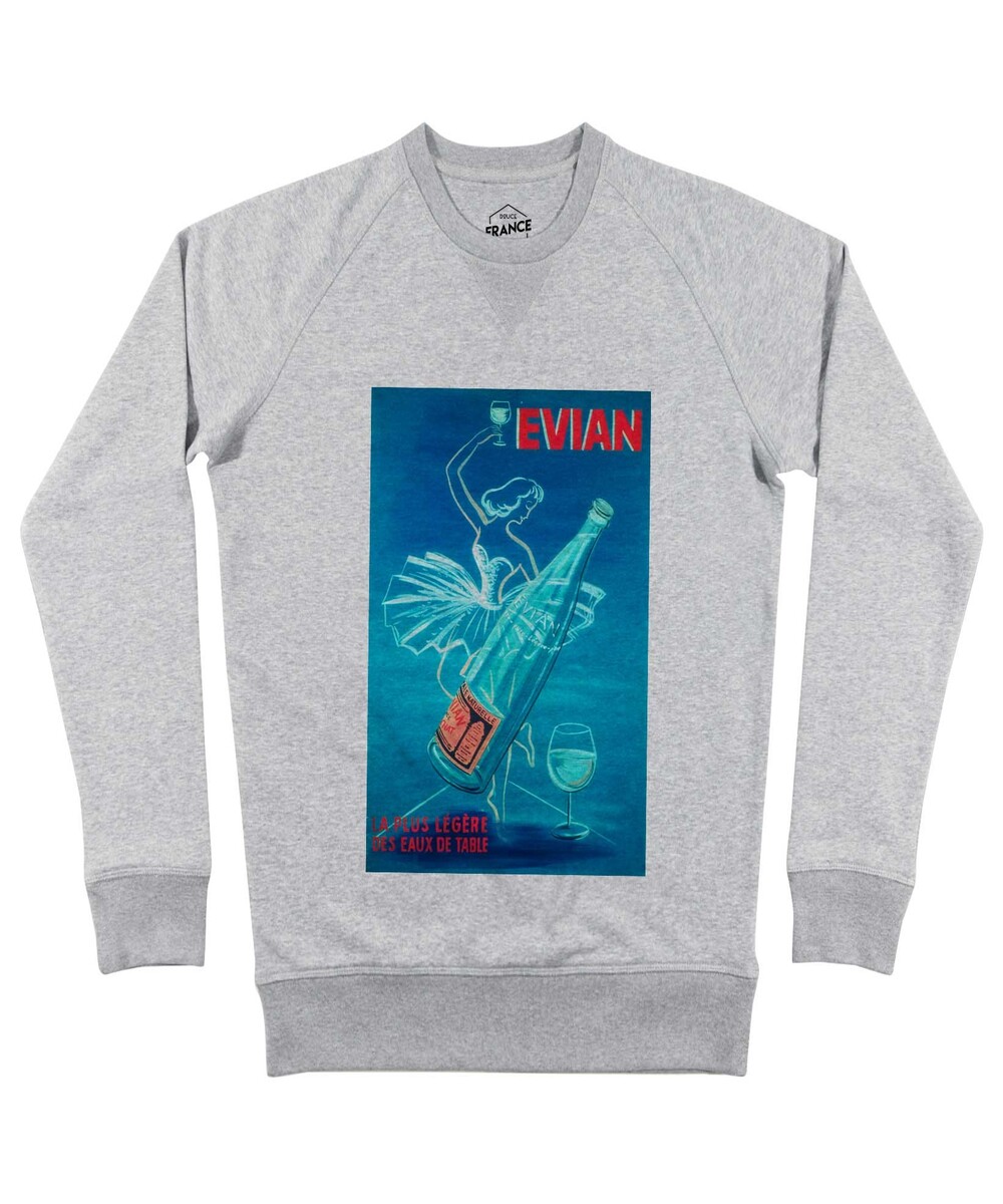 Sweat pour Homme Evian de couleur Gris chiné