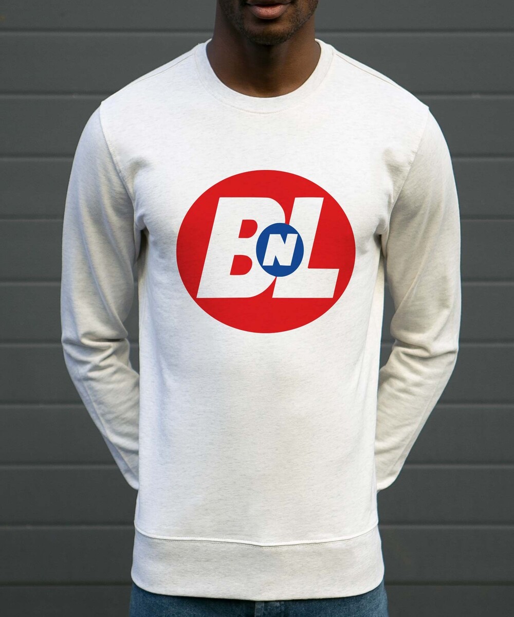 Sweat pour Homme Logo BNL de couleur Beige chiné