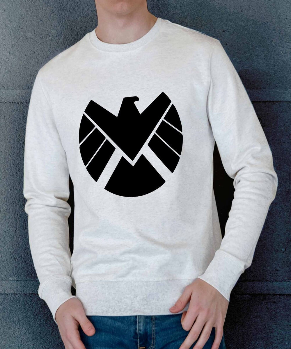 Sweat pour Homme Logo Shield de couleur Beige chiné