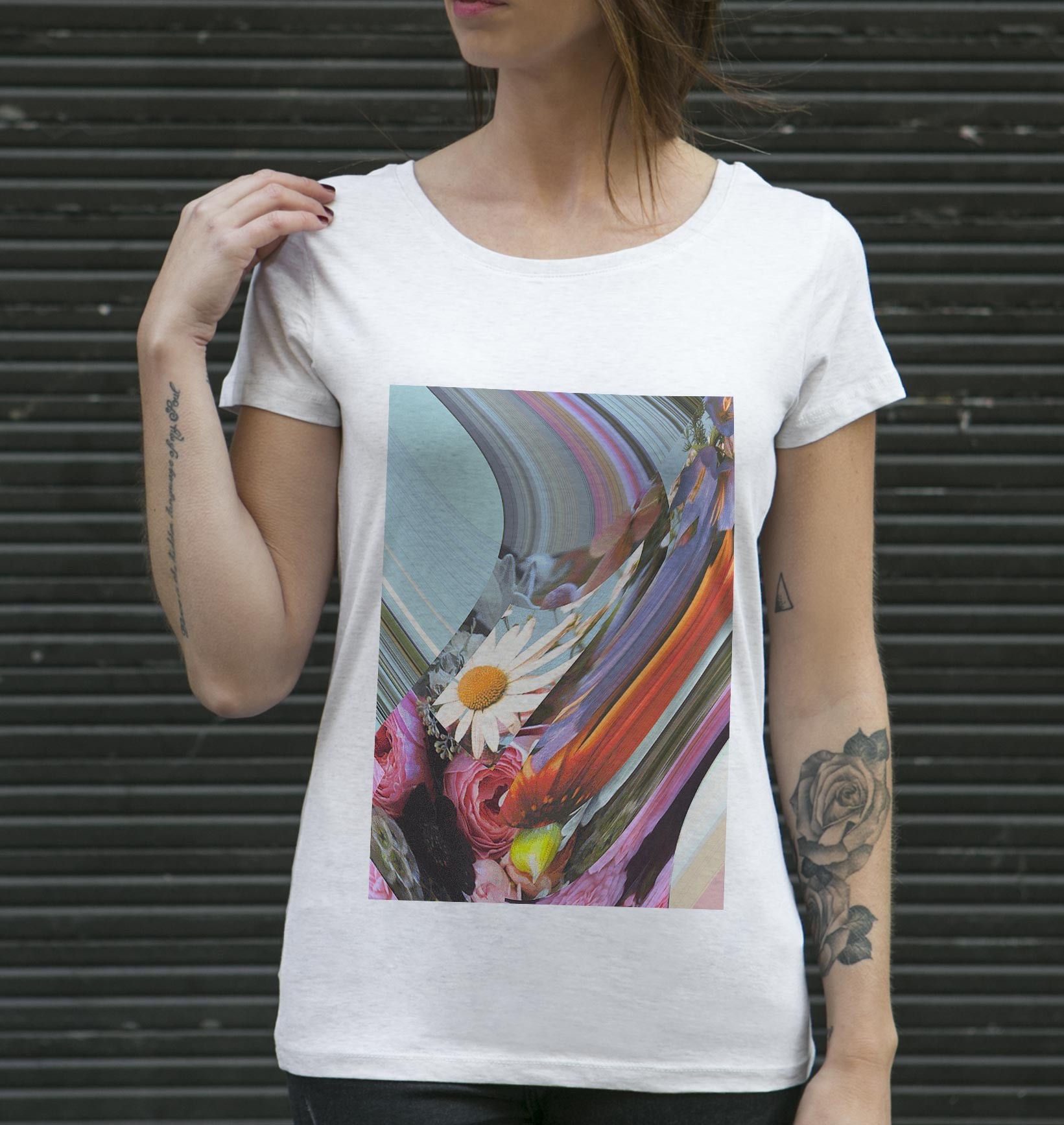 T-shirt Femme Flora de couleur Blanc par Aecho