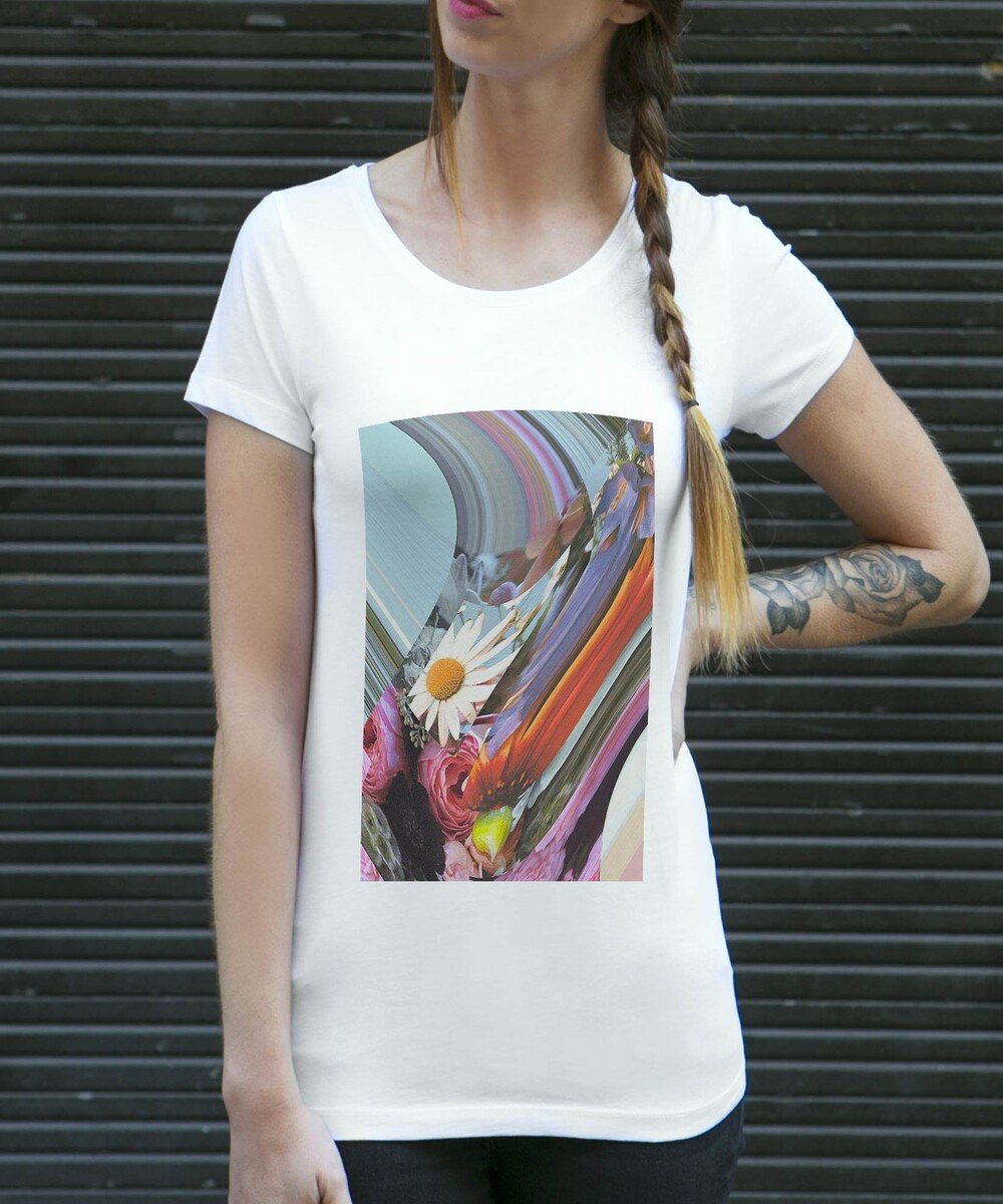 T-shirt pour Femme Femme Flora de couleur Blanc