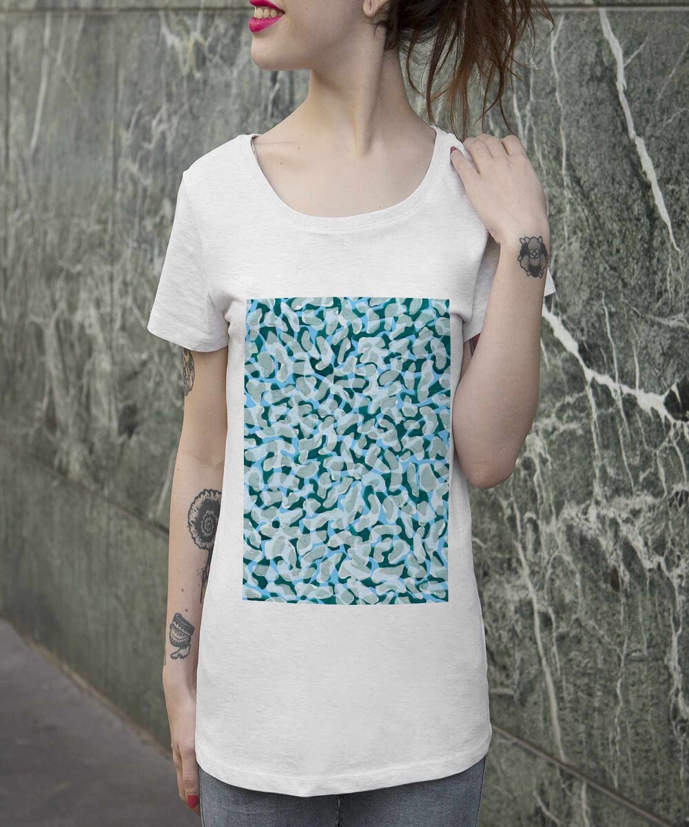T-shirt pour Femme Femme Bactéries de couleur Blanc
