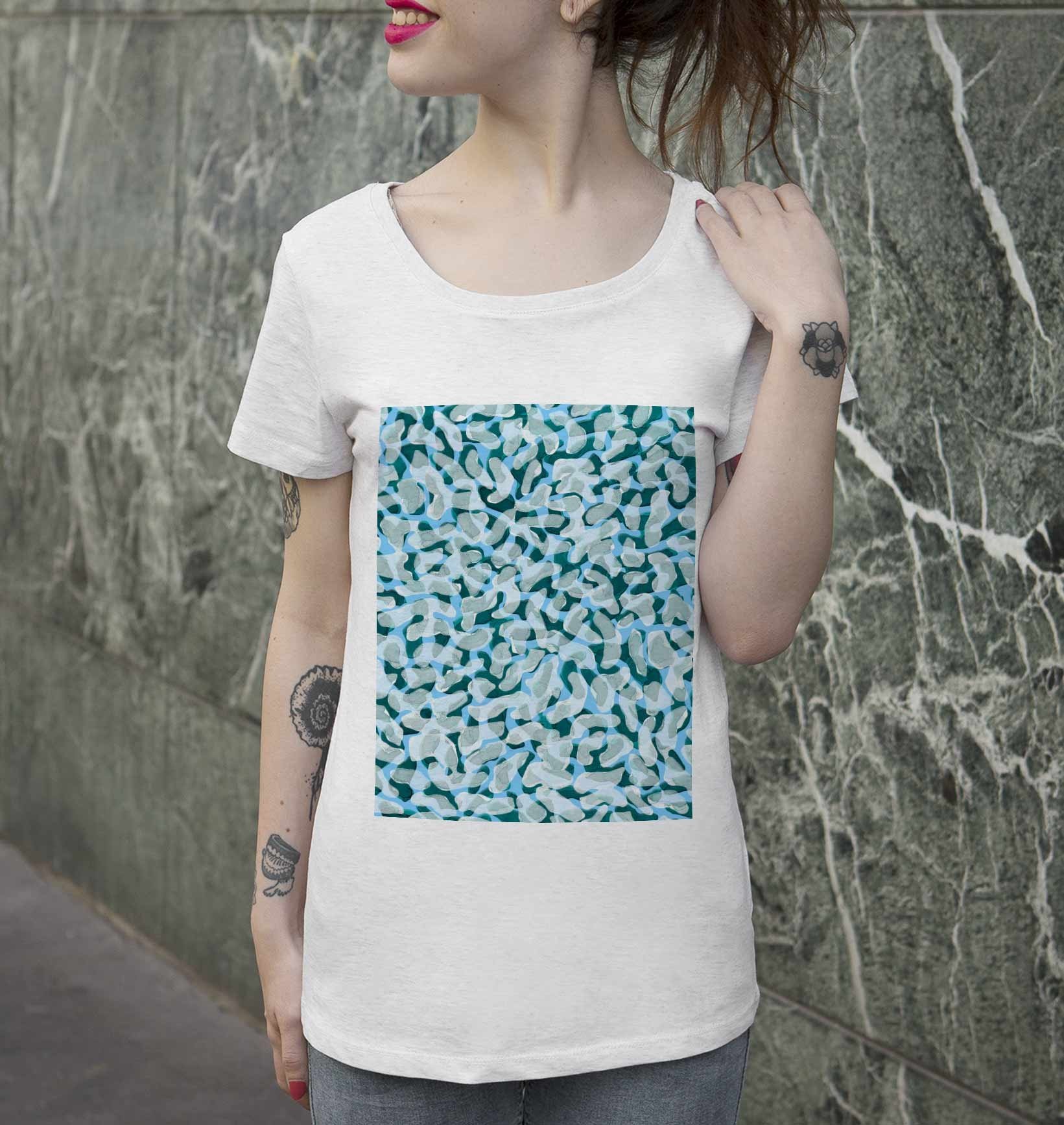 T-shirt Femme Bactéries de couleur Blanc