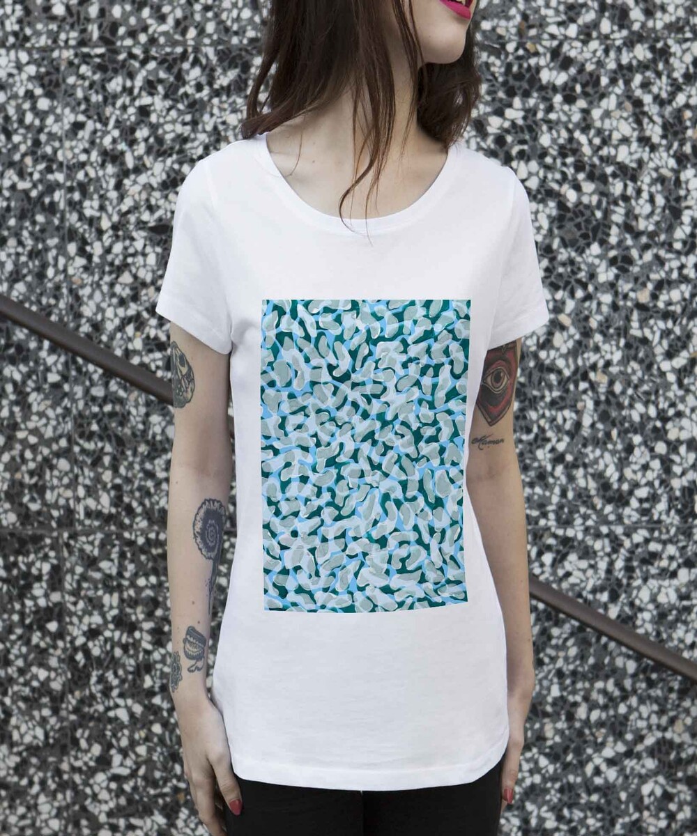 T-shirt pour Femme Femme Bactéries de couleur Blanc