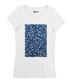T-shirt Femme avec un Femme Fleurs Cerisier Grafitee